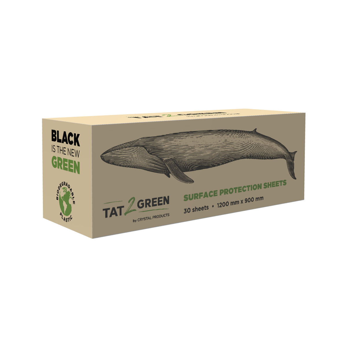 Boîte de 30 Tat2Green - Toiles de Protection Noires - 1200mm x 900mm