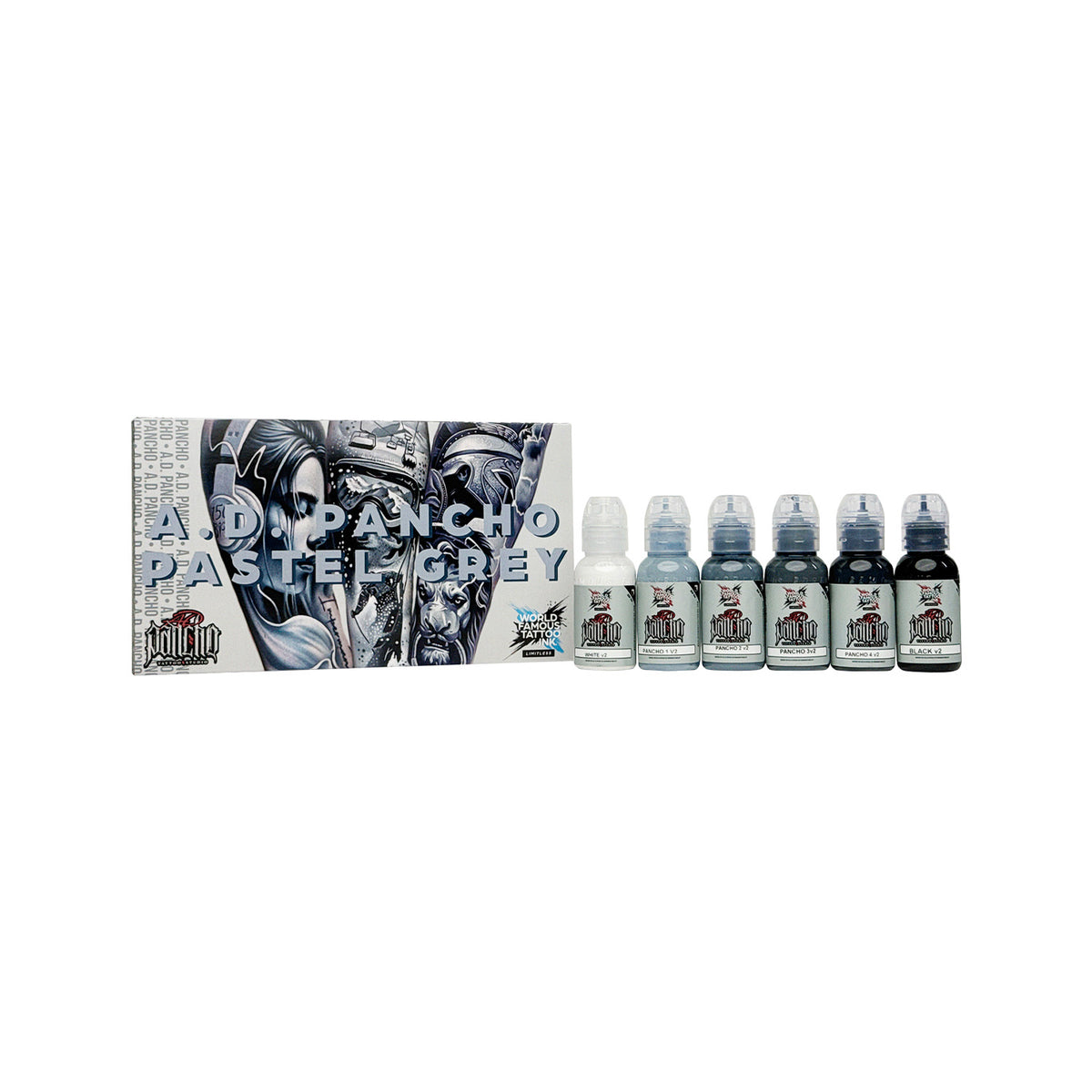 Encre World Famou Limitless - Set A.D. Pancho Pastel Grey v2 - 6x 30 ml