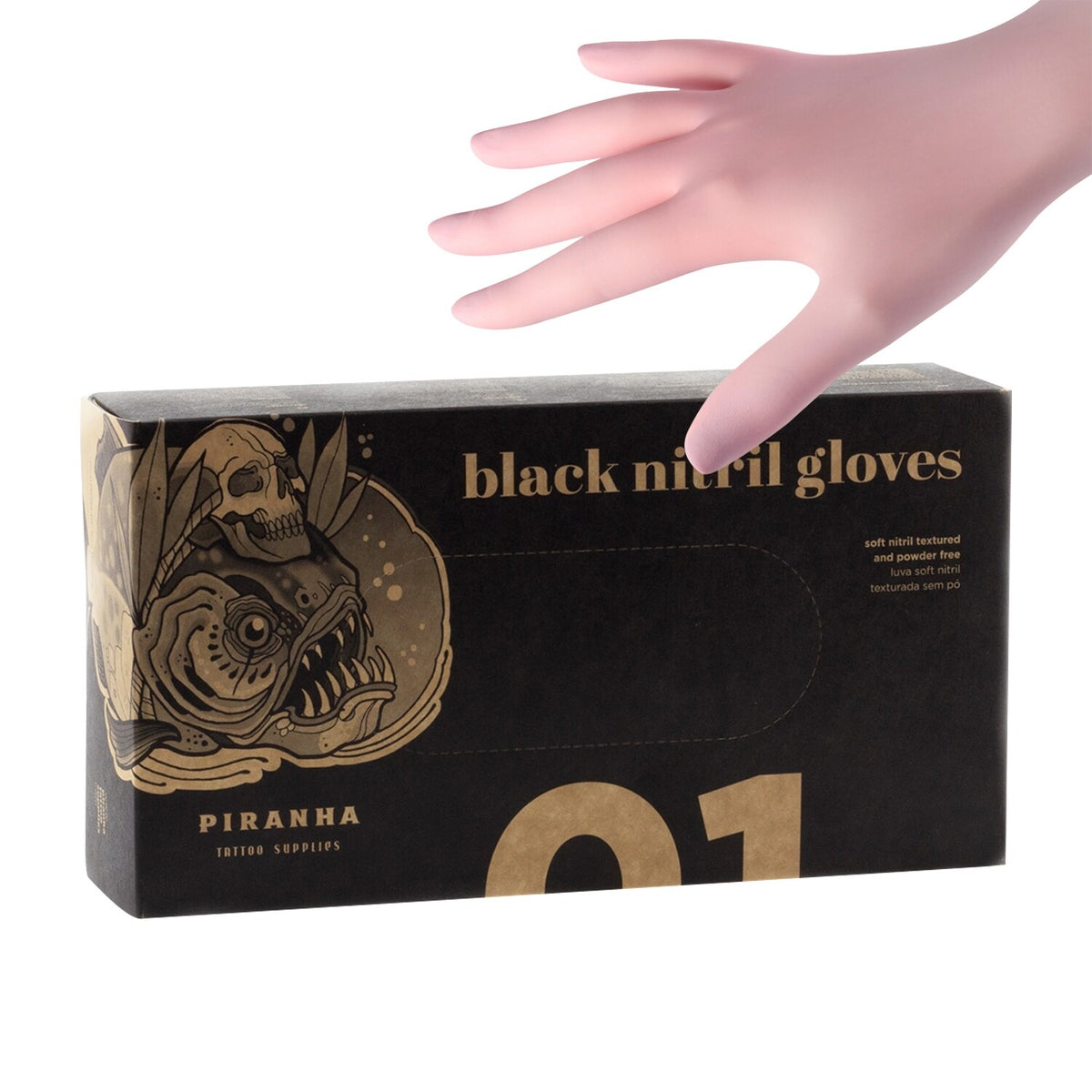 Boite de 100 gants Piranha nitrile - Rose