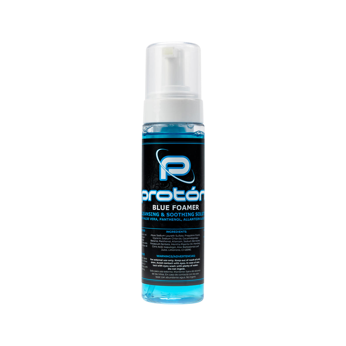 Proton - Mousse nettoyante bleue Proton concentrée avec panthénol, allantoïne et aloe vera 220ml (209,78g)